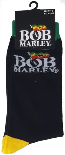 Bob Marley - Logo Black Sock Uk Size 7-11 (euro Sizes Approx Size 40-45) (Apparel General)